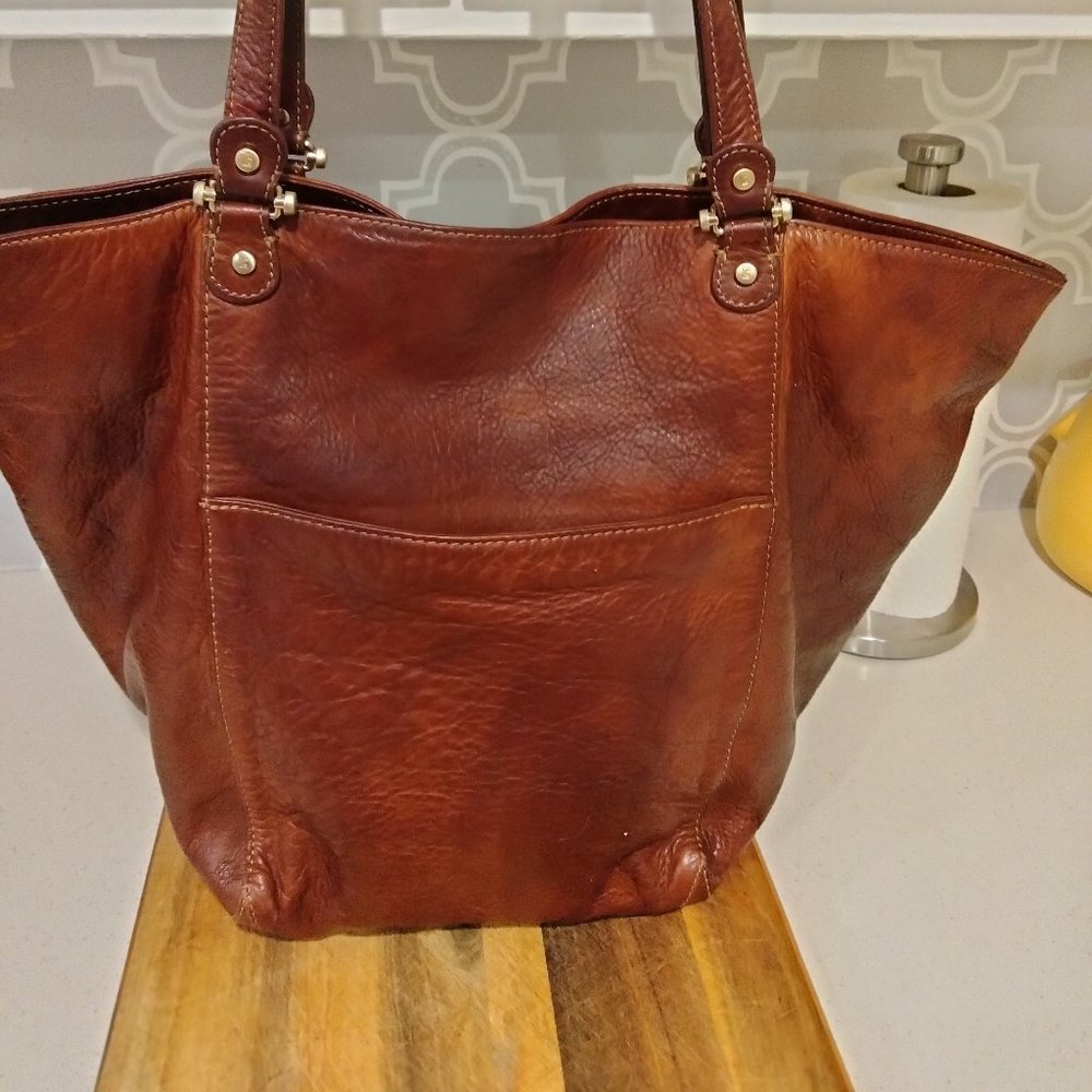 LC Leather Bucket Tote